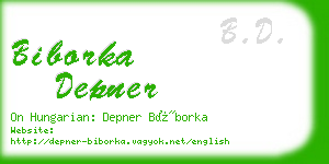 biborka depner business card